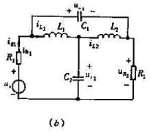 题3-4图表示两个线性常态网络.绘出每一网络的有向图及其常态树,写出对应于电容树支的基本割集电流方程