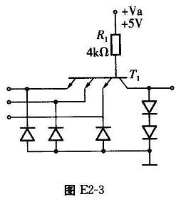 用内阻为20kΩ/V的万用表，测量TTL与非门一个悬空输入端的电压，试问在下列五种情况下，各应为多少