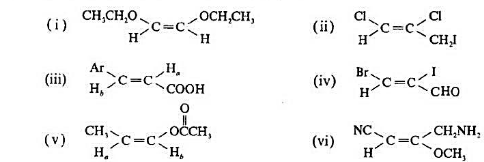 计算下列化合物中各烯氢的化学位移值.
