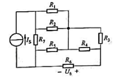 题如图所示电路中，已知R1=R2=4Ω，R3=3Ω，R4=6Ω，R5=4Ω，R6=2Ω，R7=6Ω，