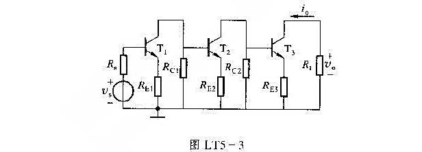 图LT5-3所示多级放大器交流通路中,应如何接入反馈元件,才能分别实现下列要求？（1)电路参数变化图