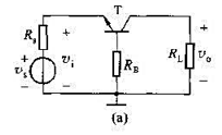 在共基放大电路的基极接入电阻RB,其交流通路如图LP4-19（a)所示,试画出交流等效电路,若r在共