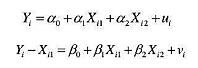 考虑下列两个模型：。（1) 证明：（2)证明：两个模型的最小二乘残差相等，即对任何i，有（3)在什么