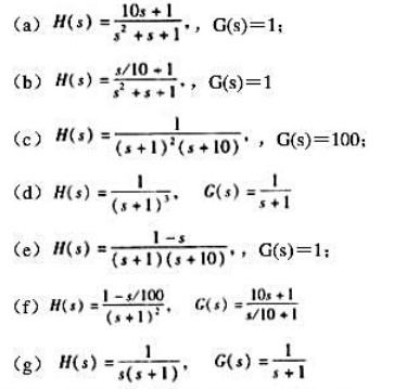 考虑图11-3（a)所示的基本连续时间反馈系统，对下列每一种G（s)H（s)，画出对数幅-相图，并大