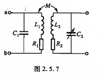 有一耦合回路如图2.5.7所示。已知f01=f02=1MHz，ρ1=ρ2=1kΩ，R1=R2=20Ω