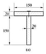 横截面如图a所示的简支梁，由两块木板经螺钉连接而成。设载荷F=10kN，并作用于梁跨度中点，梁跨度l