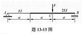 图示阶梯形简支架，承受载荷F作用，试用图乘法计算横截面C的挠度△C与横截面A的转角θA。请帮忙给出正