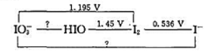 已知碘元索电势图（1)计算φθ（IO3-/I)和ϕ（IO3-/HIO);（2)电势图中哪已知碘元索电