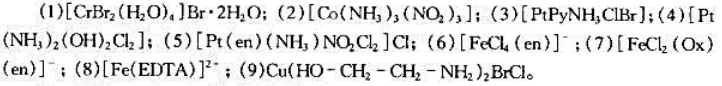 请写出以下配合物的几何异构体及旋光异构体（假设它们分别是平面正方形或八面体构型).请写出以下配合物的