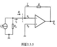 电流-电压转换器如图题2.3.5所示。设光探测试仪的输出电流作为运放输电流ie;信号内阻Rei⌘电流