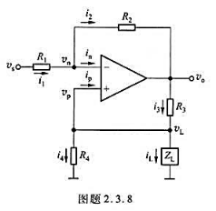 将电压源vn转换为电流源iL驱动线圈ZL的电压-电流转换器，如图题2.3.8所示。求iL/vn表达式