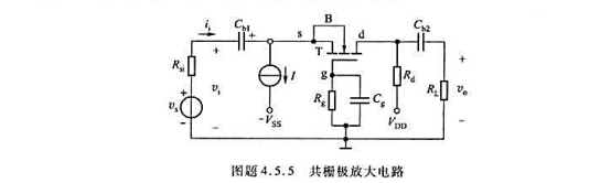 电路如图题4.5.5（主教材图4.5.4)所示。电路参数为I=1mA，VDD=VSS=5V，Rg=1