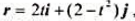 已知质点的运动方程为式中r的单位为m，t的单位为s。求： （1)质点的运动轨迹： （2)t=0及1=