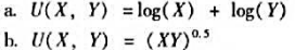 证明下面的两个效用函数导出的商品X和Y的需求函数是相同的。Show that the two uti