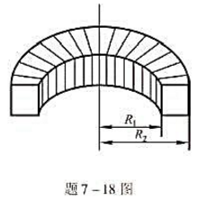 如题7-18图所示，N匝线圈均匀密绕在截面为长方形的中空骨架上，求通入电流后，环内外磁场的分布。如题