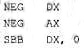 假设DX:AX中存放一个双字的数据：请问：上述程序段完成什么功能？设执行前，DX=D001H，AX=