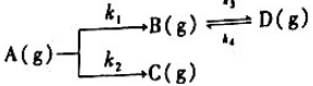 已知某恒温恒容反应的机理如下: 反应开始时只有A（g),且已知CA.o=2.0mol·dm-3,k=