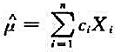 从总体X中抽取样本X1，X2，...，Xn，设c1，c2，...，cn为常数，且，证明：（1)是从总