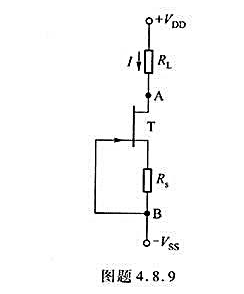 FET恒流源电路如图题4.8.9所示。设已知管子的参数gm、rds，且μ=gmrds。试证明AB两端