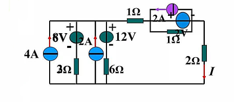 用等效变换法求图示电路中的电流I。