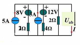 用戴维宁定理求图示电路中的电流I。