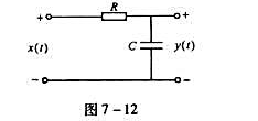对于图7-12所示的RC低通网络,如果给定T/RC=0.1,x（n)=u（n),y（0)=0,求解教