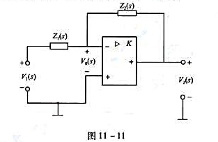 （I)反相运算放大器电路如图11-11所示，若以V1（s)作输入、V2（s)作输出，画出反馈系统框图