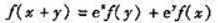 设f（x)为可微函数且对于任意x和y,都满足等式和条件f'（0)=e求函数f（x).设f(x)为可微