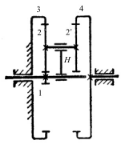 在图11-45所示的电动三爪自定心卡盘传动轮系中，设已知各轮的齿数为试求传动比i14。在图11-45