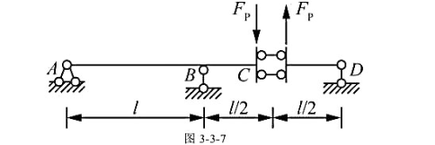 图3-3-7所示结构,支座B反力FyB（↑)=（),结点C弯矩MC=（)（下侧受拉为正).图3-3-