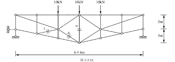 计算图3－3－53所示桁架结构中a、b、c杆的轴力.计算图3-3-53所示桁架结构中a、b、c杆的轴