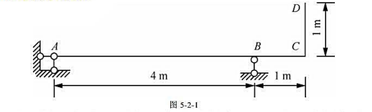 试用刚体体系虚力原理求图5-2-1所示结构D点的水平位移:（a)设支座A向左移动/1cm.（b)设支