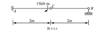 图5-3-1所示静定梁（EI=常数)其铰C左、右两侧截面的相对转角为（)方向.图5-3-1所示静定梁
