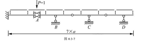 试作图4-3-7所示结构RC、QB右和Mp的影响线（主梁上的铰及链杆支座均位于次梁的跨中位置)试作图