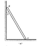 题10－27图（a)所示，均质杆AB质量为m，长为l在铅直平而内一端沿着水平地面，另一端沿着铅非墙收