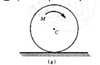 题11-6图（a)所示，已知质量为m。半径为r的均质圆盘在力偶M作用下，沿水平面作纯滚动，试求质心C