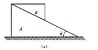 题图11-10所示水平面上放一均质三棱柱A,在此三棱柱上又放一均质三棱柱B,两三棱柱的横截面都是直角