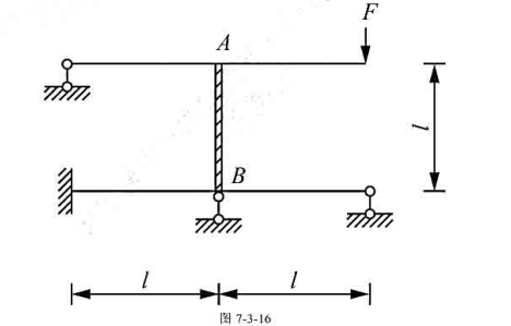 计算如图7-3-16所示结构并作弯矩图,AB杆件EI=∞,其余杆件EI=常数,F=10kN.请帮忙给