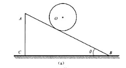 题12-36图（a)所示三棱柱体ABC的质量为m1，放在光滑的水平面上，可以无摩擦地滑动。质量为m2