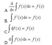 设f（x)有连续导数， 下列等式中正确的结果是（).