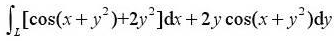 利用格林公式，计算下列曲线积分:（1)，其中L为三项点分别为（0,0)、（3,0)和（3,2)的三角