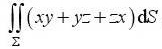 计算下列对面积的曲面积分:（1)，其中为xoy平面上适合4x+y≤2,x≥0,y≥0的部分;（2)，