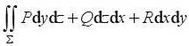 第二类曲面积分化成第一类曲面积分是（),其中a、β、y为有向曲面上点（x,y,z)处（)的方向角.第