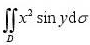 计算下列二重积分:（1)，其中D是由两坐标轴及直线x+y=2所围成的闭区域;（2)，其中D是矩形区域