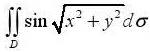 利用极坐标计算下列各题:（1)，其中D是由圆周x2+y2=4围成的闭区域;（2),其中;（3),其利