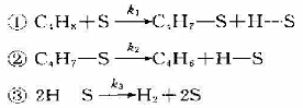 丁烯在氧化铬和氧化铝催化剂表面上脱氢生成丁二烯,其总反应为:可能的反应机理是:其中S代表催丁烯在氧化