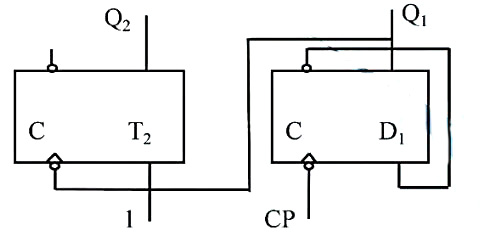 分析如图所示脉冲异步时序电路，作出时间图并说明电路逻辑功能。