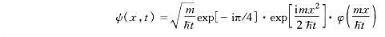 设一维自由粒子的初态为，证明在足够长时间后，式中是的Fourier变换设一维自由粒子的初态为，证明在