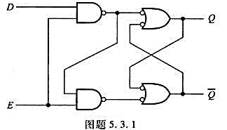 列出图题5.3.1所示电路的功能表，并与表5.3.1比较，证明该电路的逻辑功能与图5.3.1（a)和