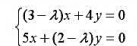 若齐次线性方程组 有非零解， 则λ取何值。若齐次线性方程组 有非零解， 则λ取何值。请帮忙给出正确答